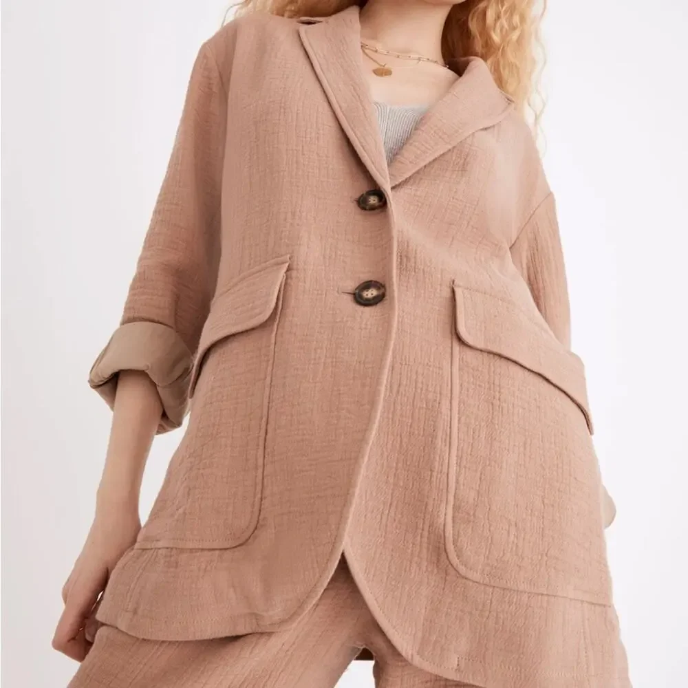Madewell Cotton-Linen Relaxed‎ Larsen Blazer